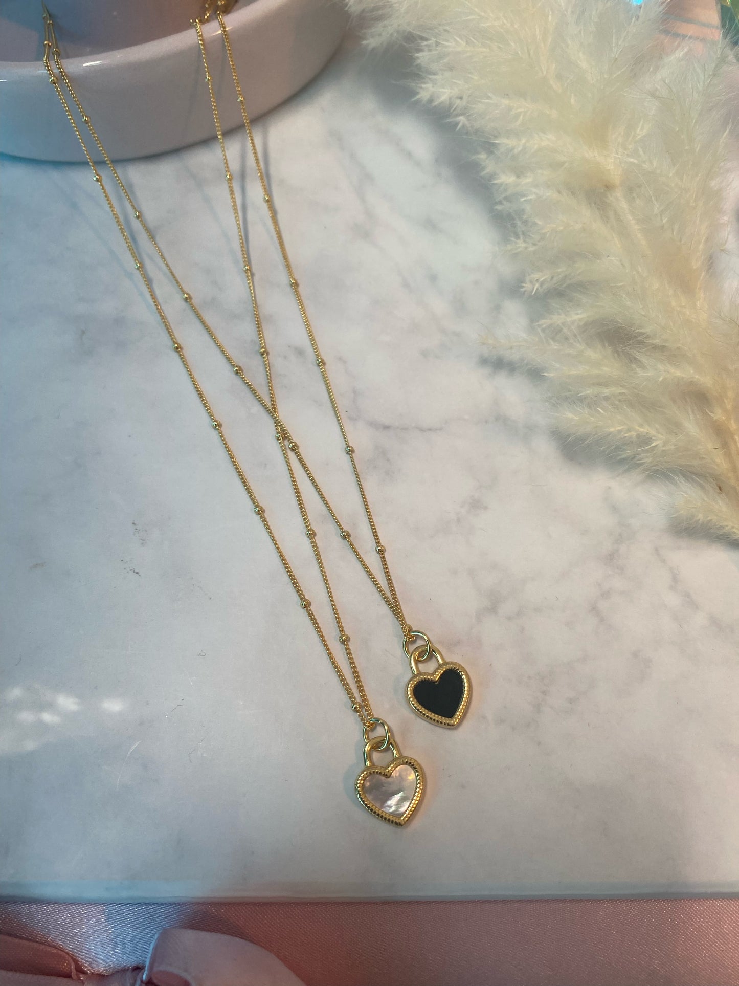 white heart necklace