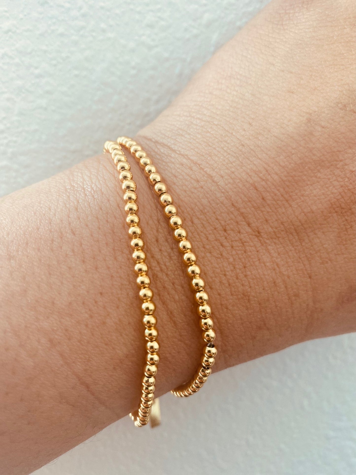 gold beaded bracelet