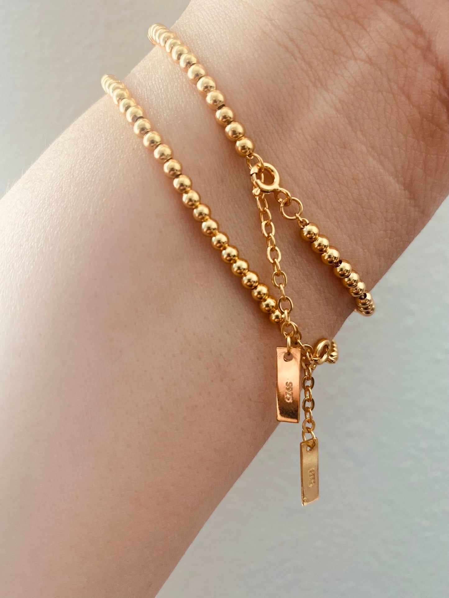 gold beaded bracelet