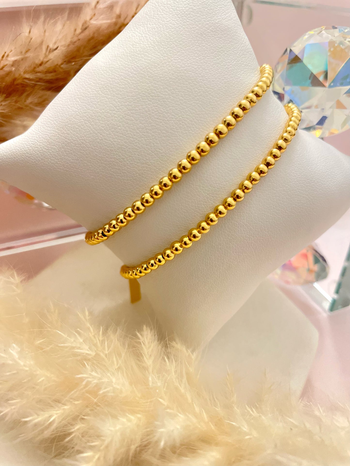 gold beaded bracelet