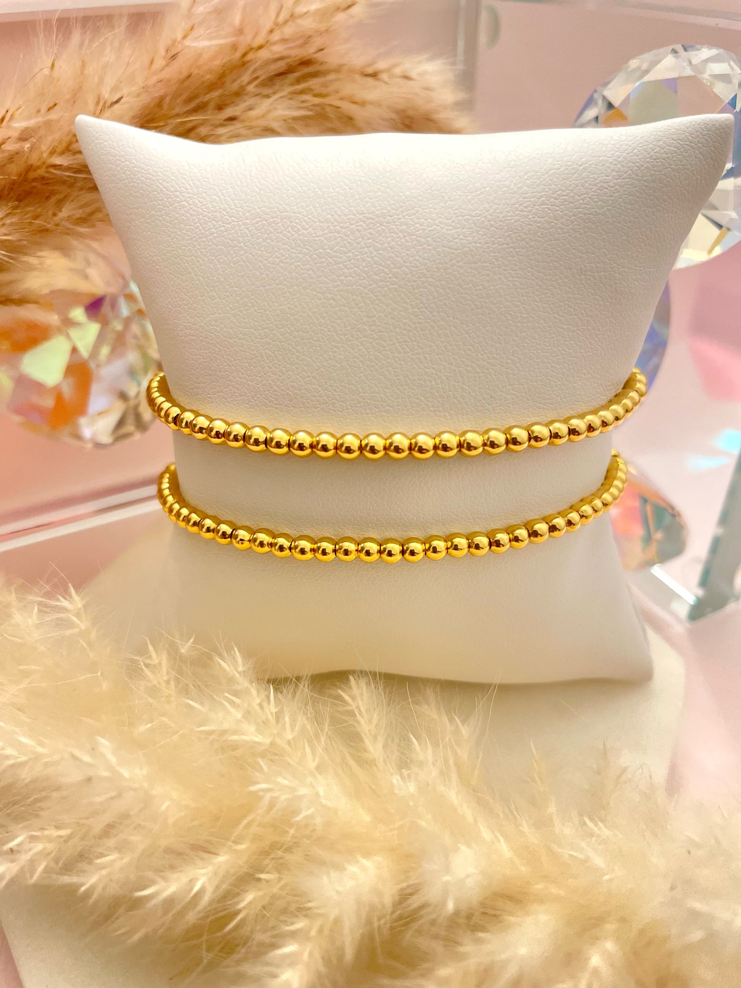 gold beaded bracelet