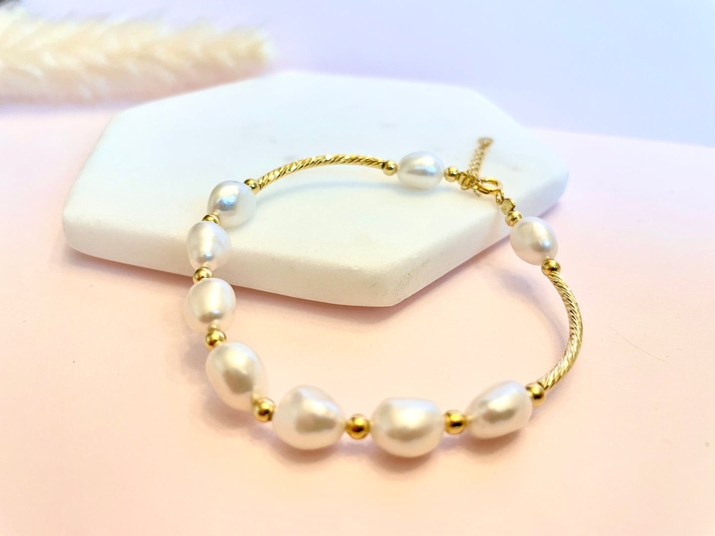 Large Pearl Beaded Bracelet