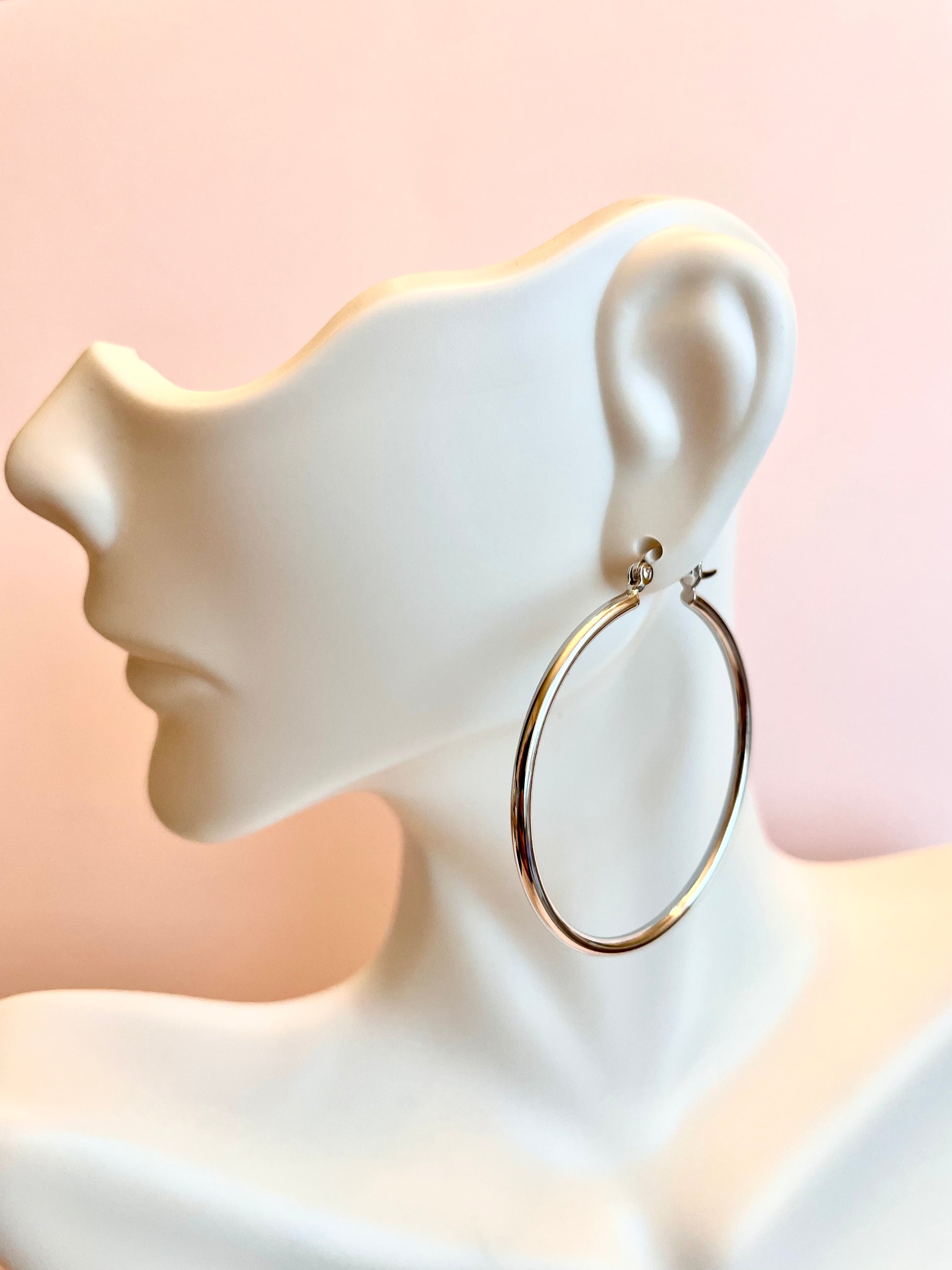 silver hoop earrings