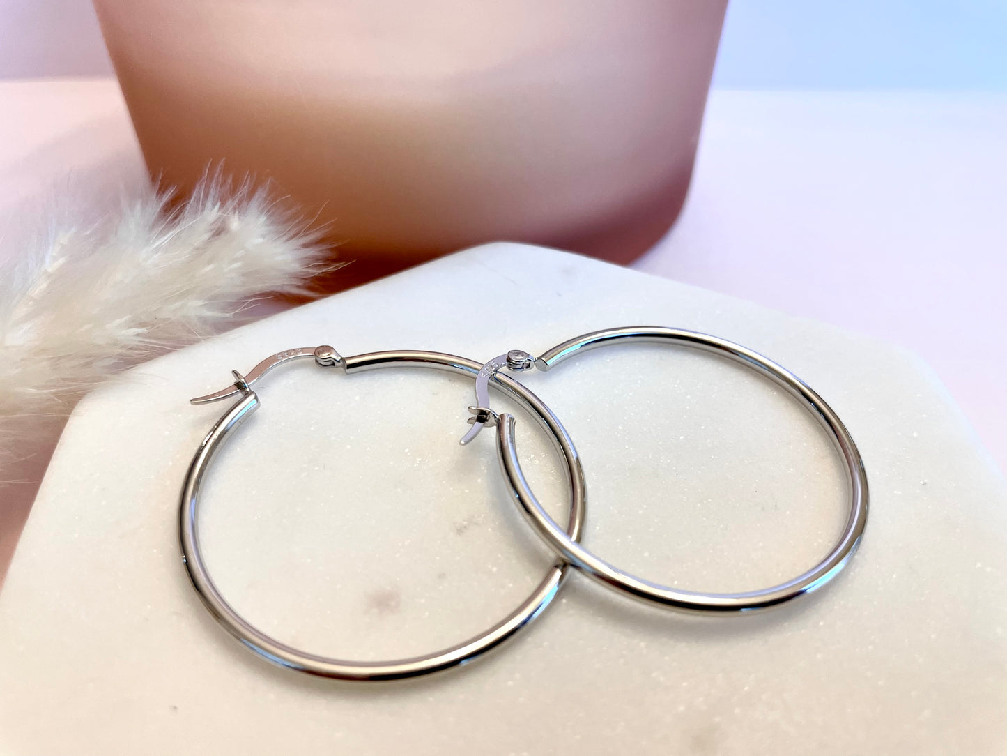 silver hoop earrings