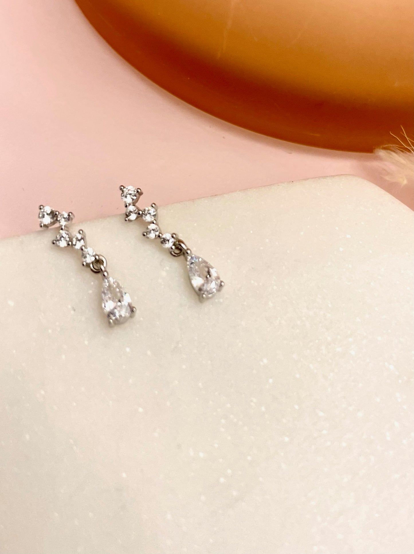 Water Drop Zirconia Earrings