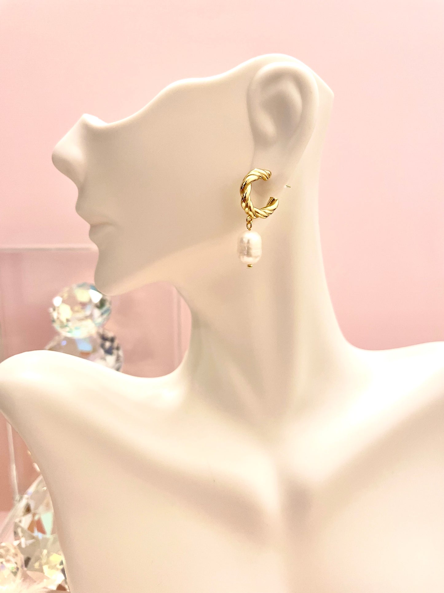 pearl hoop earrings