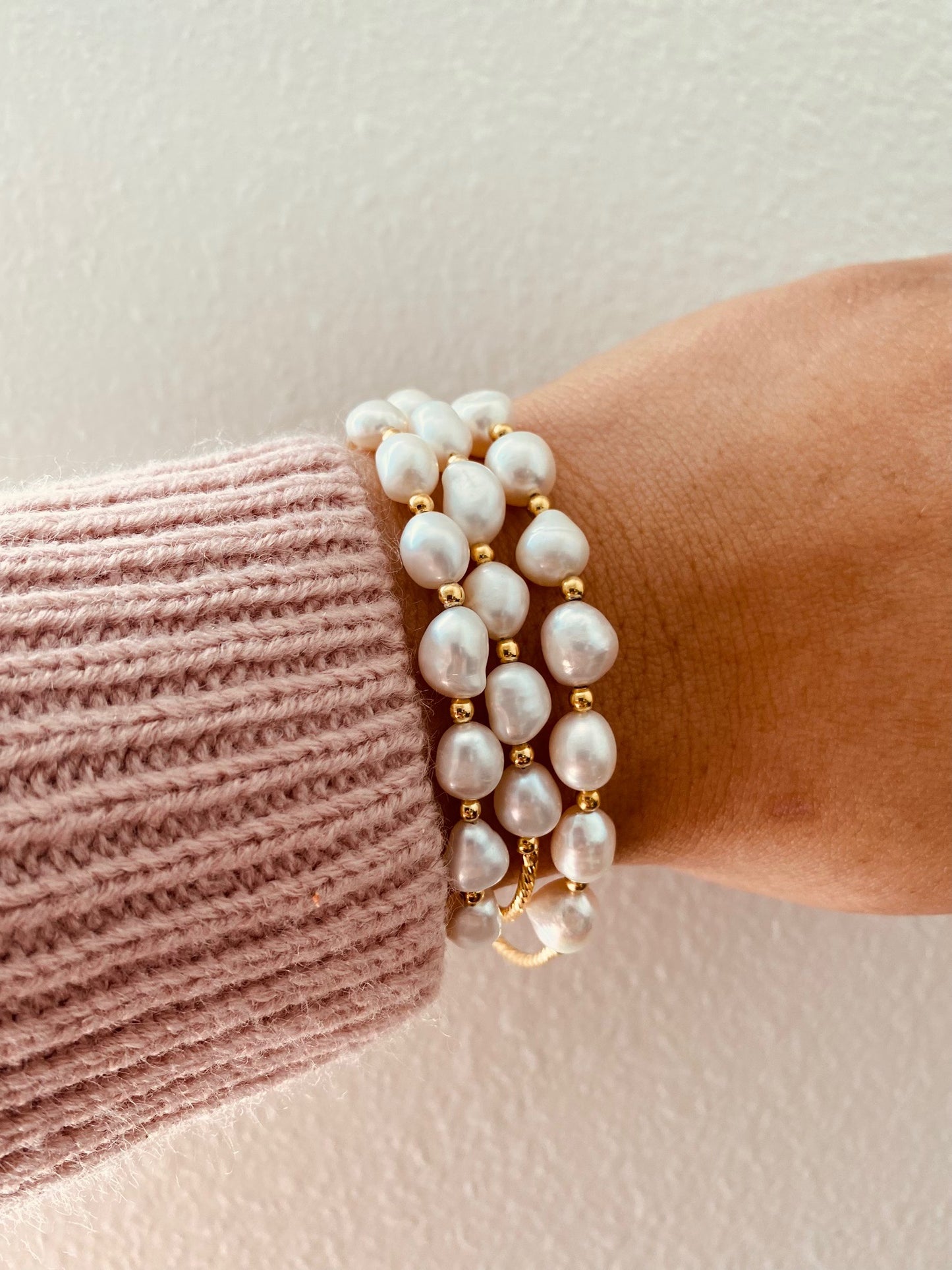 Large Pearl Beaded Bracelet