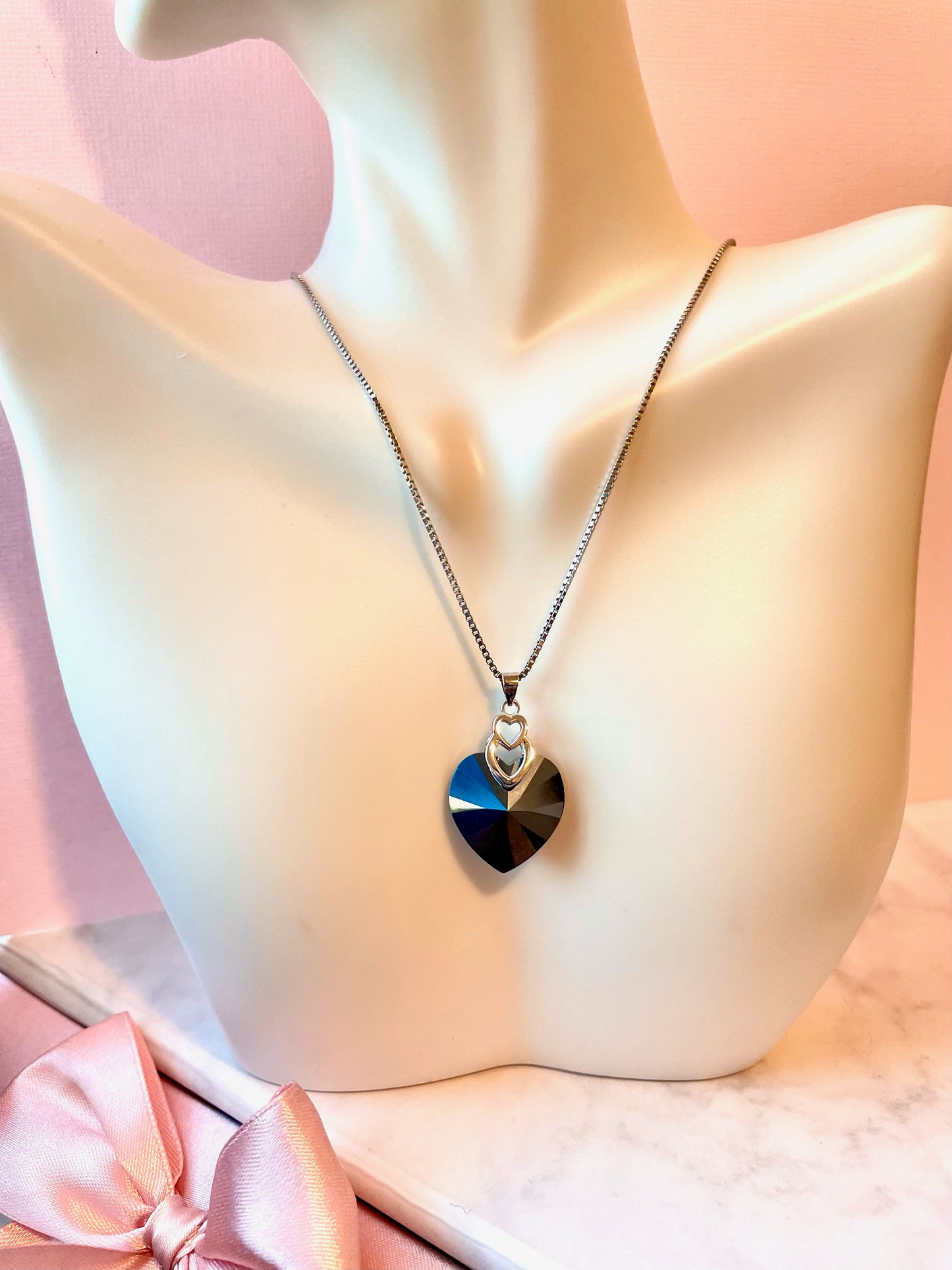 blue heart necklace