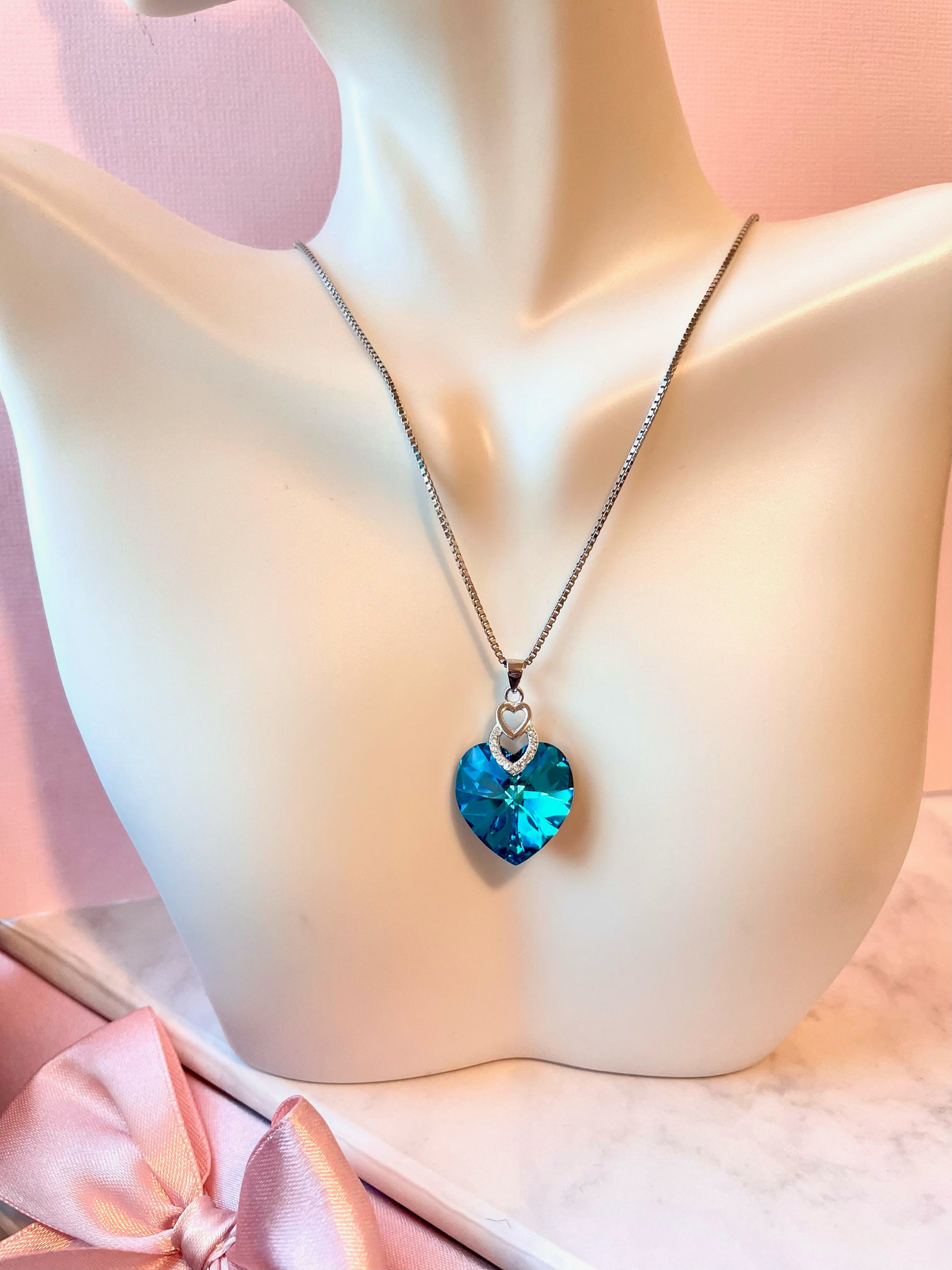 blue heart necklace