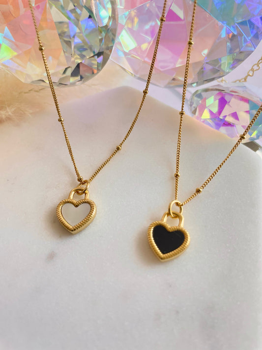 white heart necklace