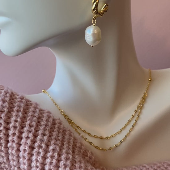 pearl hoop earrings